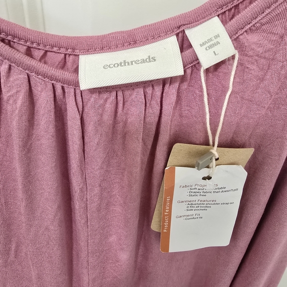 Ecothread Sustainable Mauve Pink Wide Leg Jumpsuit Romper NWT Large Boho Harem - Picture 4 of 11